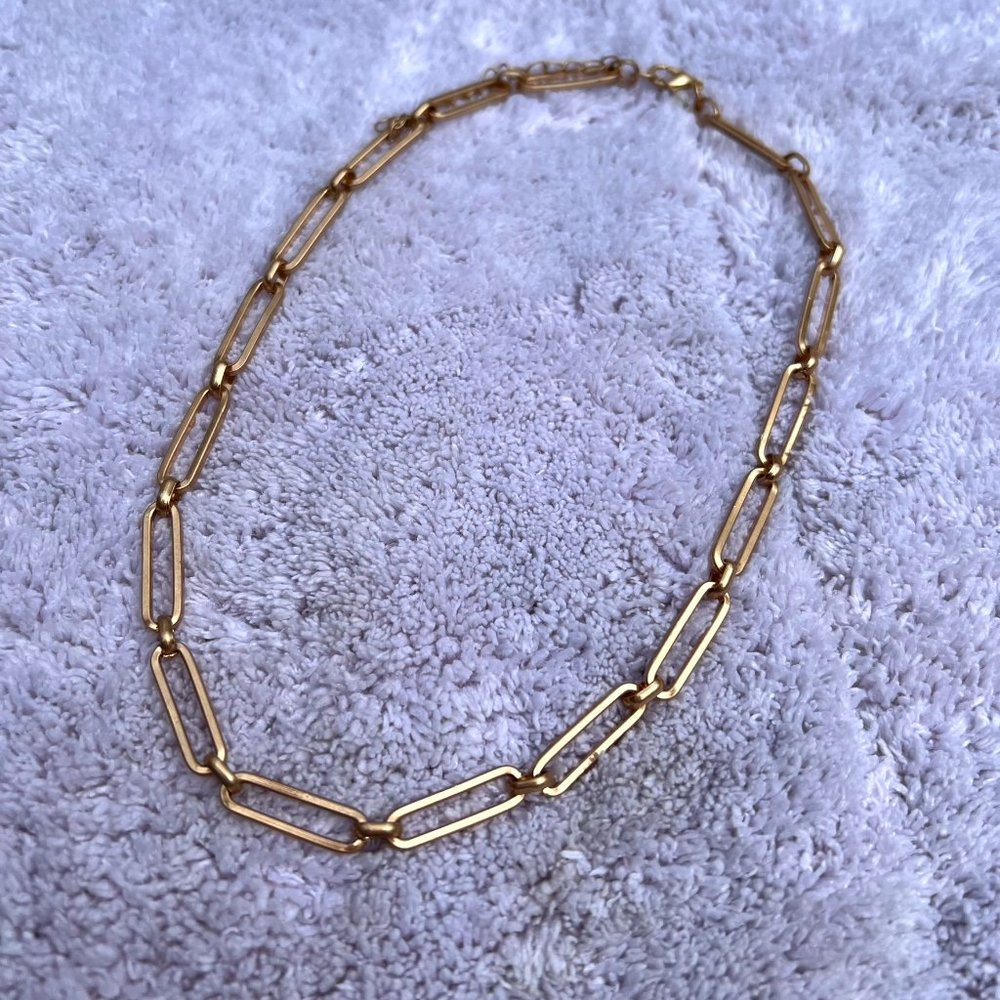 Necklace, SUGARFIX by BaubleBar Link Chain Gold Necklace NWOT - Picture 2 of 6